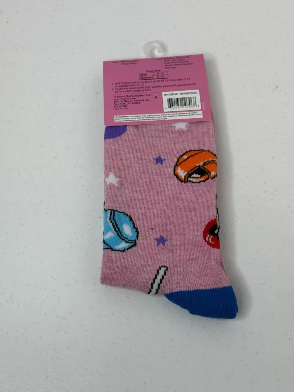 Tootsie Pop Drops and Roll Crew Socks Pink One Size